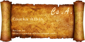Csurka Albin névjegykártya